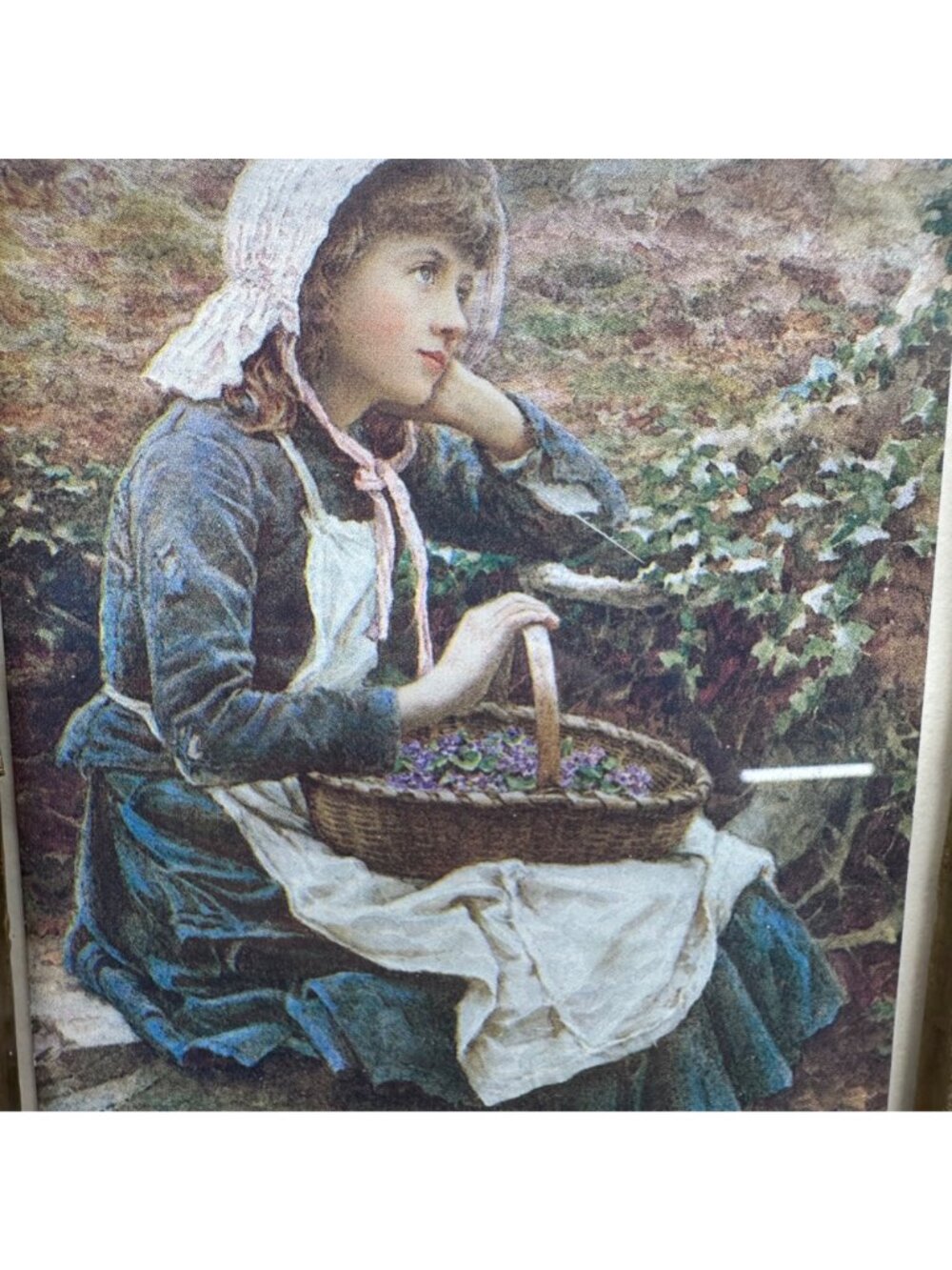 Vintage Floral Prints Ornate Gold Frames Set of 2 Girls Flowers Cottage Granny - Picture 4 of 10